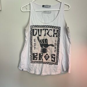 Dutch Bros Graphic White Tank Top